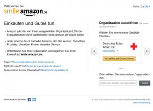 Startseite von Amazon Smile